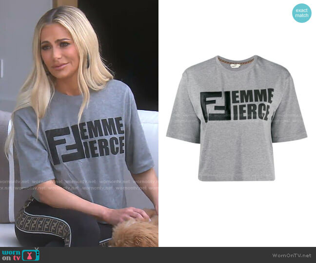 Fendi Femme Fierce T-shirt worn by Dorit Kemsley on The Real Housewives of Beverly Hills
