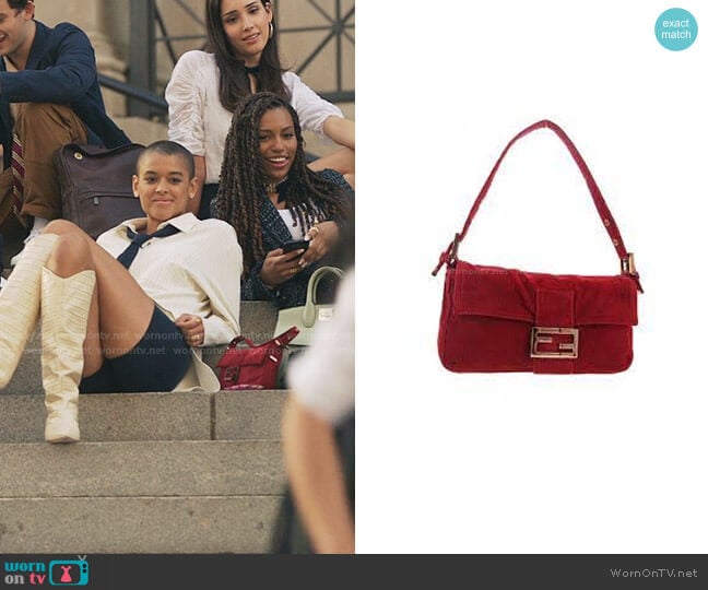 Fendi Suede Baguette worn by Julien Calloway (Jordan Alexander) on Gossip Girl