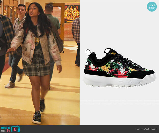 Fila Disruptor Smu Sneakers worn by Devi Vishwakumar (Maitreyi Ramakrishnan) on Never Have I Ever