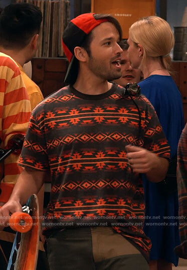 Freddie’s orange geometric t-shirt on iCarly