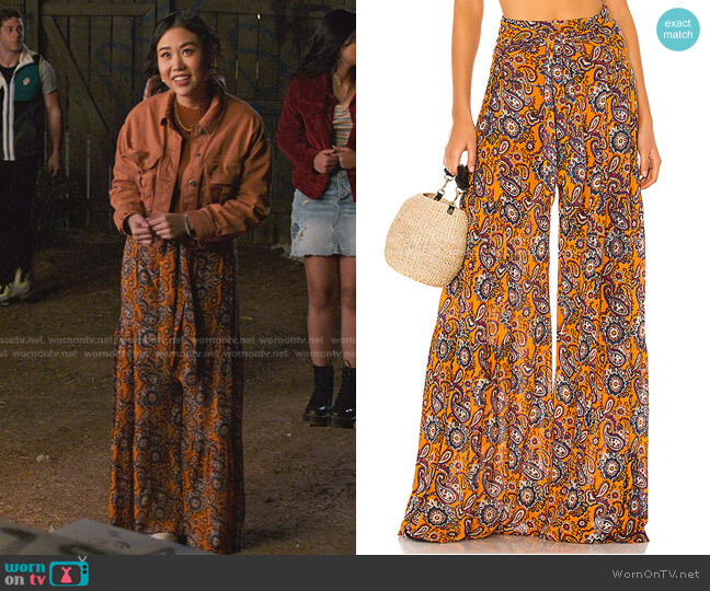 Free People Aloha Wide Leg Pant worn by Eleanor Wong (Ramona Young) on Never Have I Ever