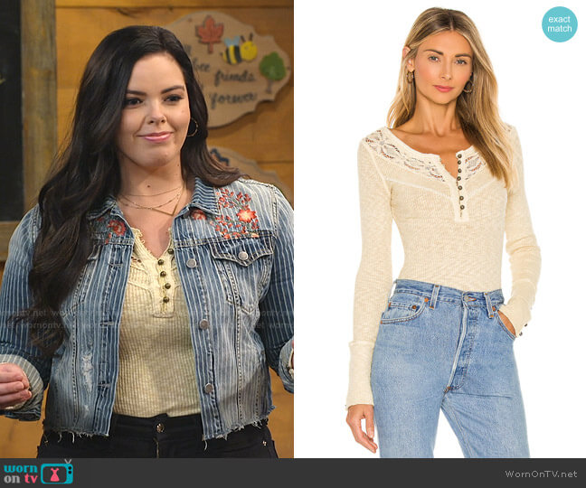 Free People Come On Over Henley Top worn by Lou Hockhauser (Miranda May) on Bunkd
