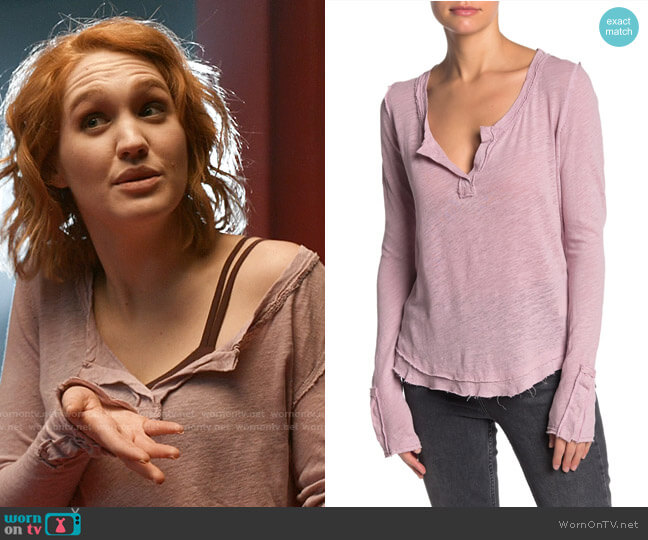 Free People Hazy Day Henley worn by Corinne Dearborn (Hope Lauren) on The Republic of Sarah