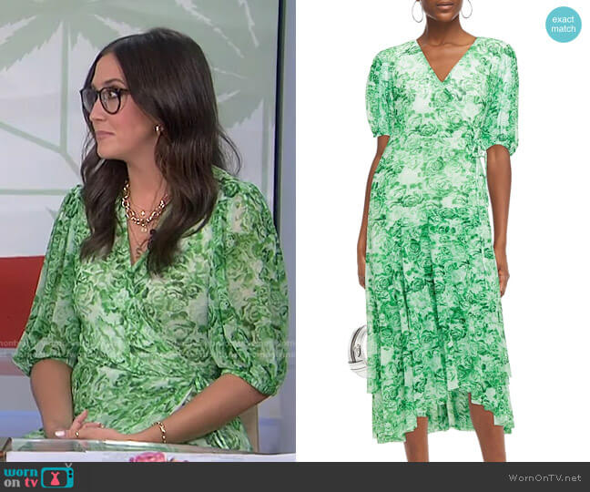 Ganni Floral-Print Mesh Midi Wrap Dress worn by Savannah Sellers on Today