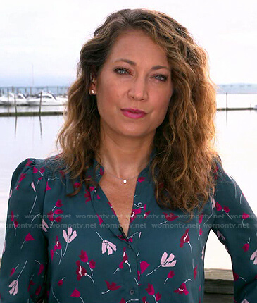 Ginger’s green floral blouse on Good Morning America