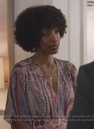 Grace’s paisley print dress on All American