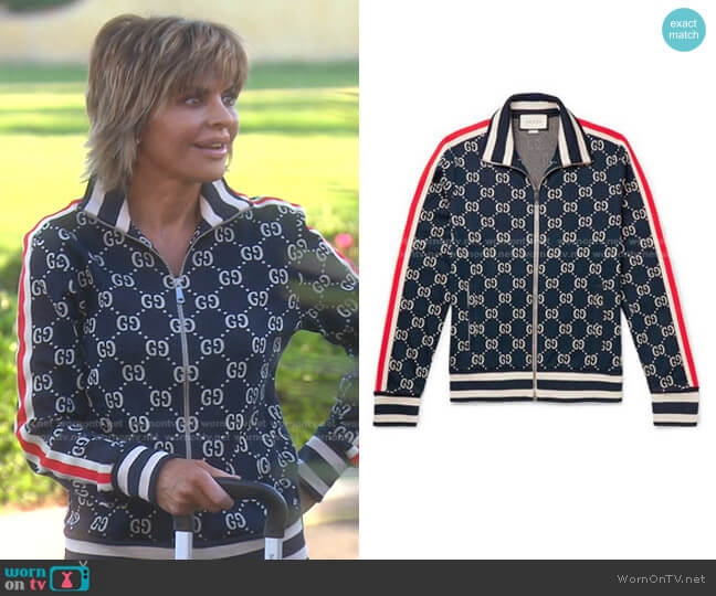 Gucci GG Jacquard Cotton Jacket worn by Lisa Rinna on The Real Housewives of Beverly Hills