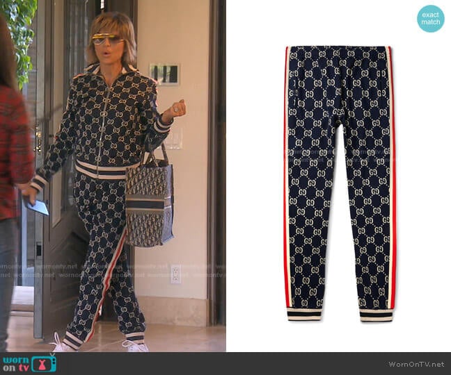 Gucci GG Jacquard Jogging Pant worn by Lisa Rinna on The Real Housewives of Beverly Hills