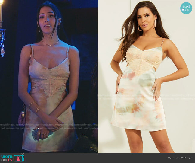 Guess Tie-Dye Bianca Mini Dress worn by Luna La (Zión Moreno) on Gossip Girl