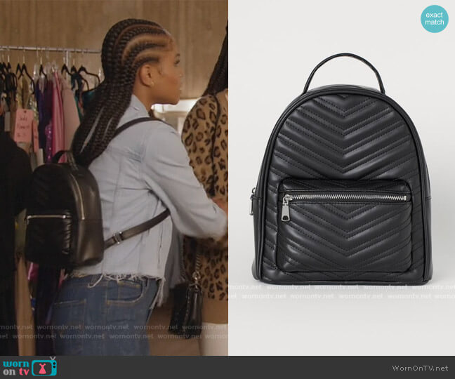 H&M Small Backpack worn by Simone Hicks (Geffri Maya) on All American