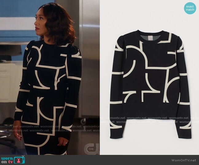 H&M Jacquard Knit Sweater worn by Iris West (Candice Patton) on The Flash