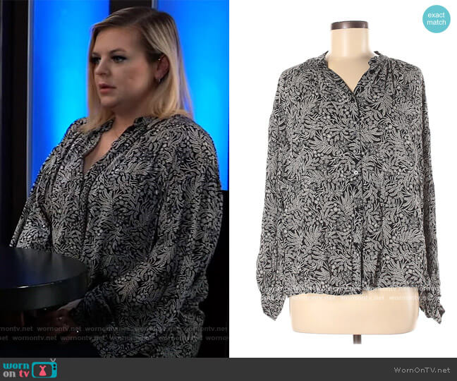 H&M Floral Print Blouse worn by Maxie Jones (Kirsten Storms) on General Hospital