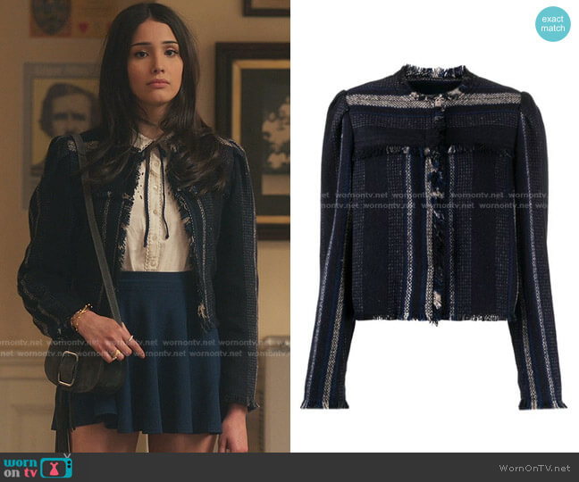 Isabel Marant Étoile Cropped Tweed Jacket worn by Luna La (Zión Moreno) on Gossip Girl