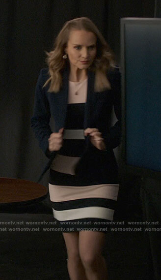 Miss Jenn’s striped dress on High School Musical The Musical The Series