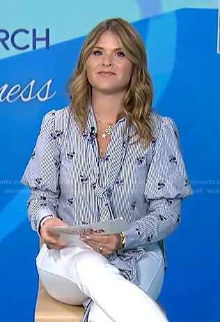 Jenna’s blue floral striped blouse on Today