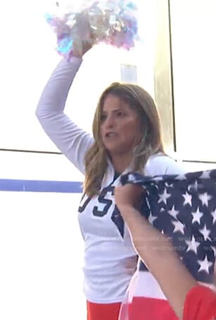 Jenna’s white USA track jacket on Today