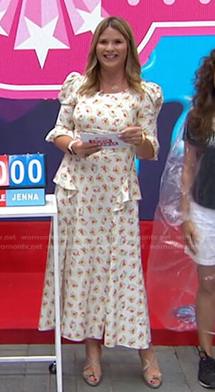 Jenna’s white floral puff sleeve dress on Today