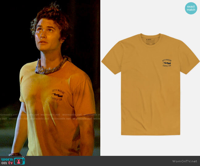Jetty Moray Tee in Mustard worn by John B (Chase Stokes) on Outer Banks