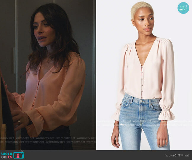 Joie Bolona Silk Top worn by Billie Connelly (Sara Shari) on Sex/Life