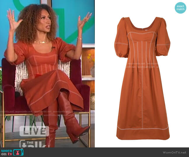 Jonathan Simkhai Lena Dress worn by Elaine Welteroth on The Talk