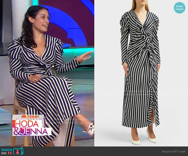 Jonathan Simkhai Ruffled Striped Midi Dress worn by Donna Farizan on Today