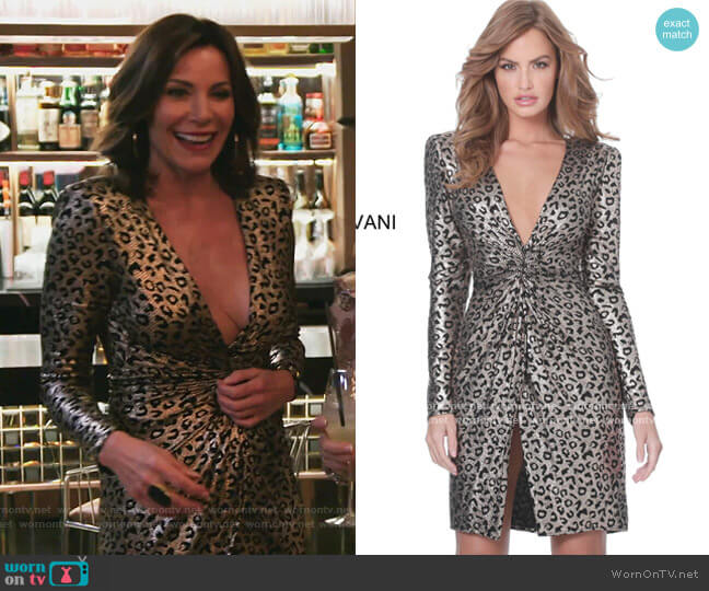 Jovani Metallic Animal Print Dress worn by Luann de Lesseps on The Real Housewives of New York City