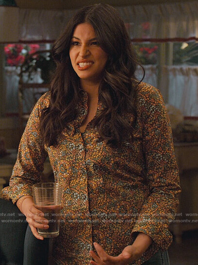 Kamala’s floral printed shirt on Never Have I Ever