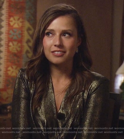 Katie’s black metallic blouse on The Bachelorette