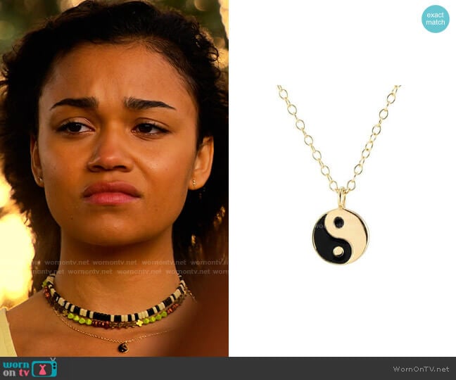 Kris Nations Yin and Yang Charm Necklace worn by Kiara Carrera (Madison Bailey) on Outer Banks