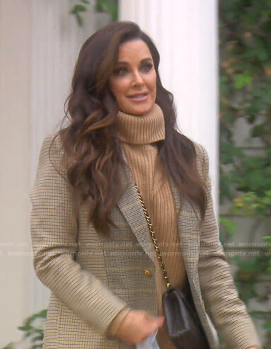 Kyle’s mixed plaid blazer on The Real Housewives of Beverly Hills