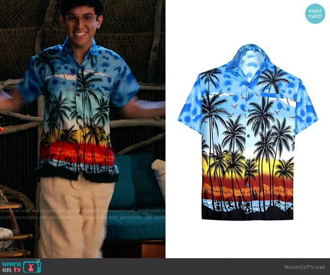 La Leela Hawaiian Shirt worn by Carlos Rodriguez (Frankie A. Rodriguez) on High School Musical The Musical The Series