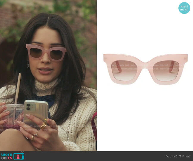 Lapima Catarina Oversized Square Acetate Sunglasses worn by Luna La (Zión Moreno) on Gossip Girl