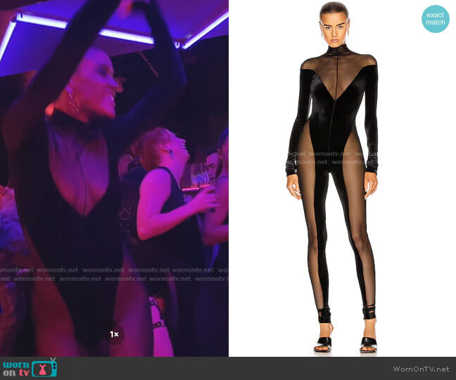 Laquan Smith Off Shoulder Catsuit worn by Julien Calloway (Jordan Alexander) on Gossip Girl
