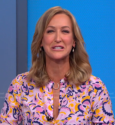 Lara’s pink floral shirt on Good Morning America