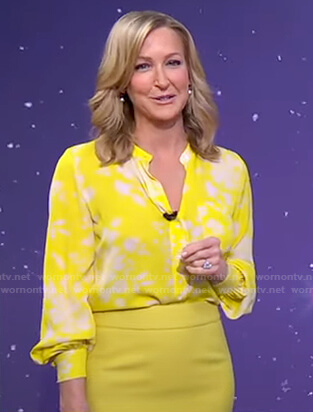 Lara’s yellow floral blouse on Good Morning America
