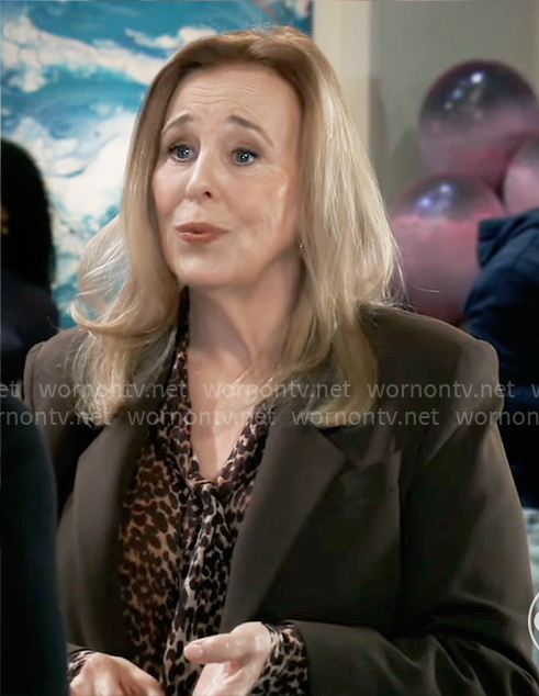 Laura’s leopard print blouse on General Hospital