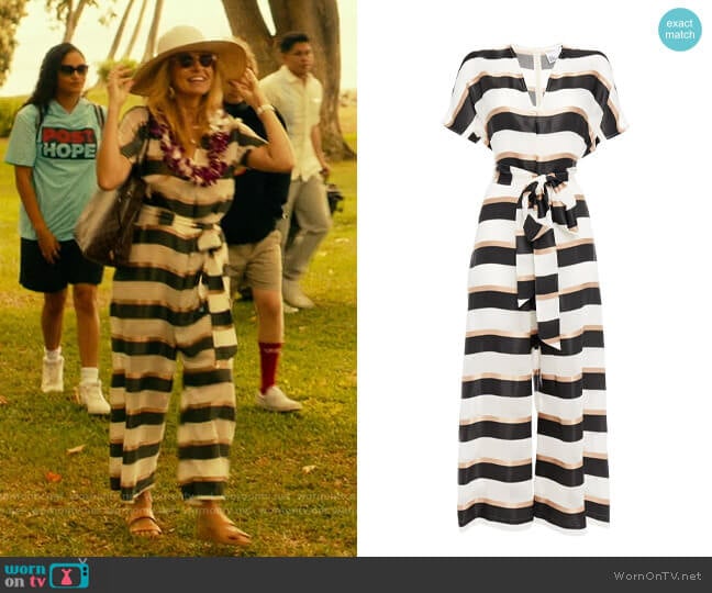 Lisa Marie Fernandez Rosetta Jumpsuit worn by Nicole Mossbacher (Connie Britton) on The White Lotus