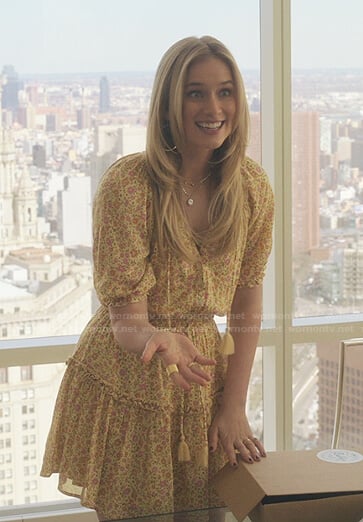 Lola Morgan’s yellow floral tassel dress on Gossip Girl