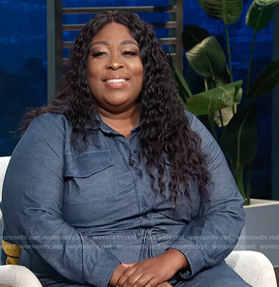 Loni’s denim jumpsuit on E! News Daily Pop