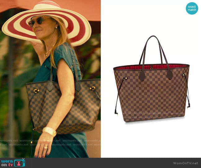 Louis Vuitton Neverfull worn by Nicole Mossbacher (Connie Britton) on The White Lotus