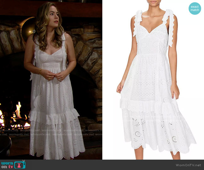 LoveShackFancy Antonella Dress worn by Hope Logan (Annika Noelle) on The Bold and the Beautiful