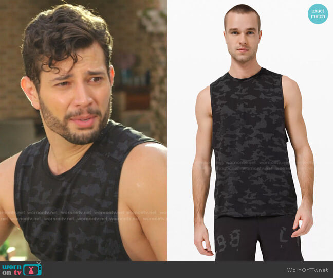 Lululemon Metal Vent Tech Sleeveless Tank worn by Sam Flores (Rafael de la Fuente) on Dynasty