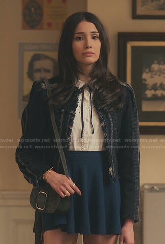 Luna’s striped frayed tweed jacket on Gossip Girl