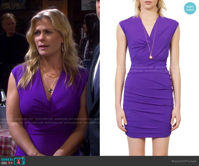 Maje Ruched Body-Con Dress worn by Sami Brady (Alison Sweeney) on Days of our Lives