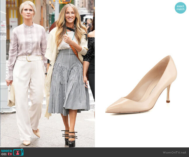 Manolo Blahnik BB Patent 70mm Pump worn by Miranda Hobbs (Cynthia Nixon) on And Just Like That