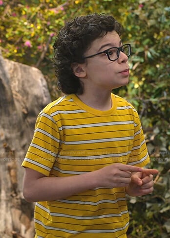 Matteo’s yellow striped tee on Bunkd