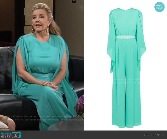 Max Mara Tobruk Jumpsuit worn by Nikki Reed Newman (Melody Thomas-Scott) on The Young and the Restless