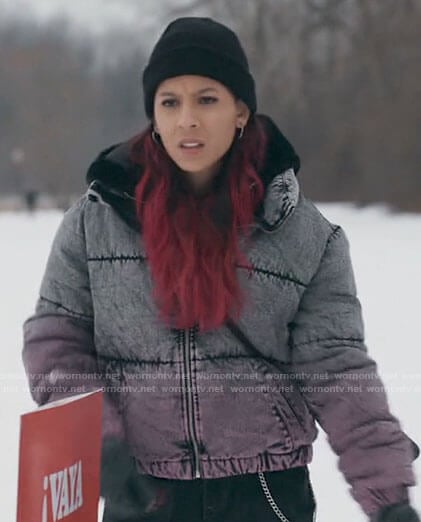 Maya’s denim puffer jacket on The Republic of Sarah