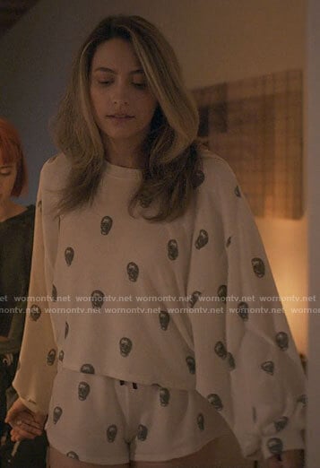 Maya’s skull print pajamas on American Horror Stories
