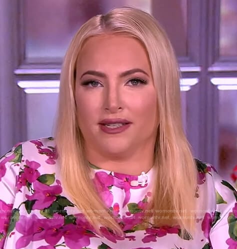 Meghan’s white and pink floral top on The View